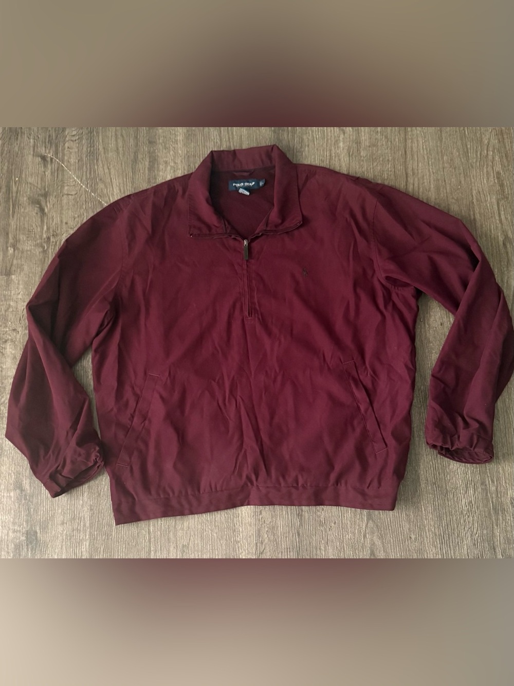 Vintage Polo Golf Ralph Lauren 1/4 Zip Windbreaker Jacket Size L Purple Pullover
